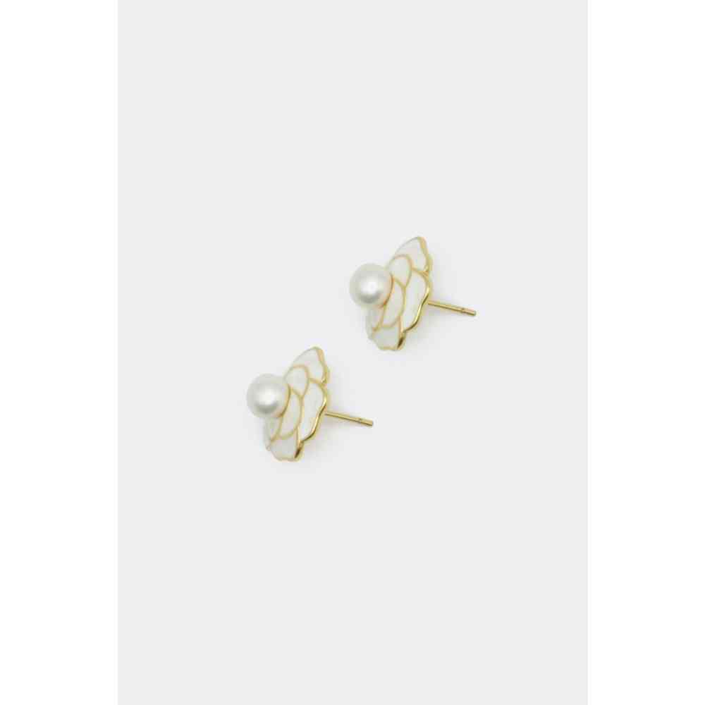 Voodoo Vixen - Rose Stud Ohrringe - WeiÃŸ